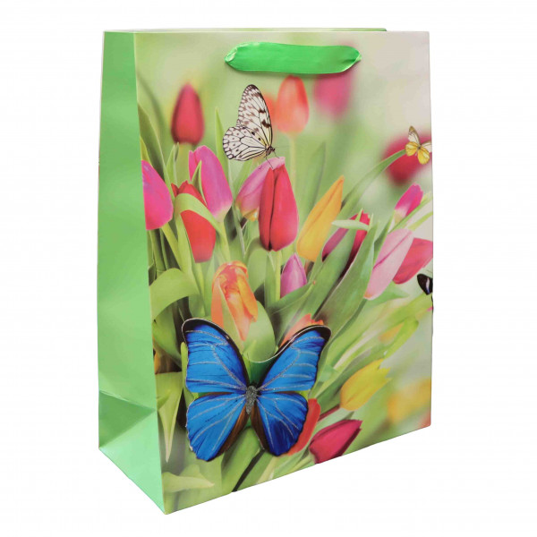 Geschenktasche "Schmetterlinge", М Grüne, 22x31 cm