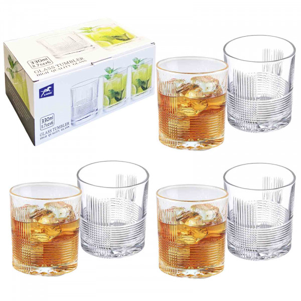 Set aus 6 Gläsern, "Whiskygläser" 330 ml (BM5412JW-1)