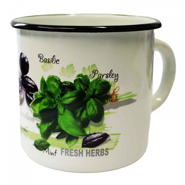 Becher, emailliert "Friesches Grün", 1,0 L