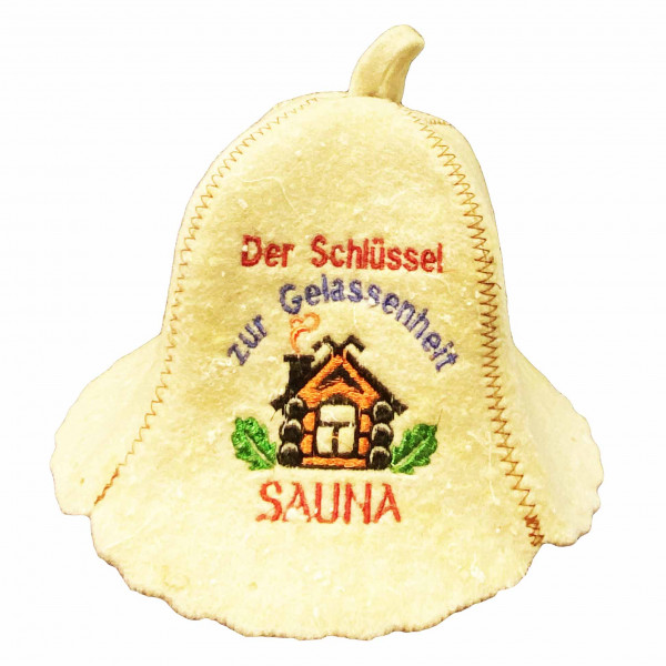 Filzhut für Sauna, "Der Schlüssel zur Gelassenheit Sauna"