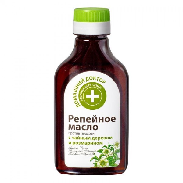 Domaschnij Doktor - Klettenwurzelöl, gegen Schuppen mit Teebaum und Rosmarin, 100 ml