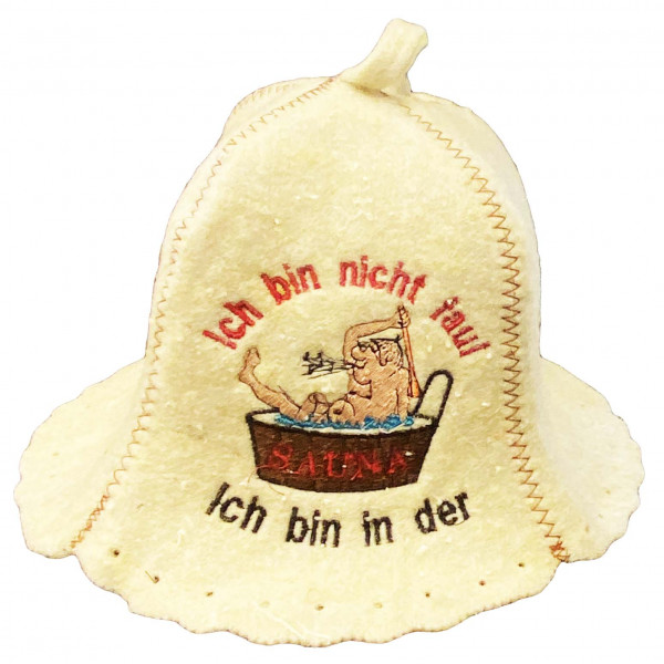 Filzhut für Sauna, "Ich bin nicht faul, ich bin in der Sauna"