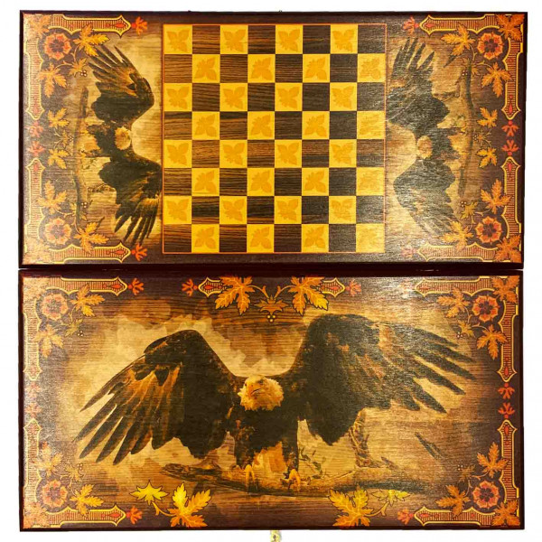 Backgammon "Adler", aus Holz, 500x500 m