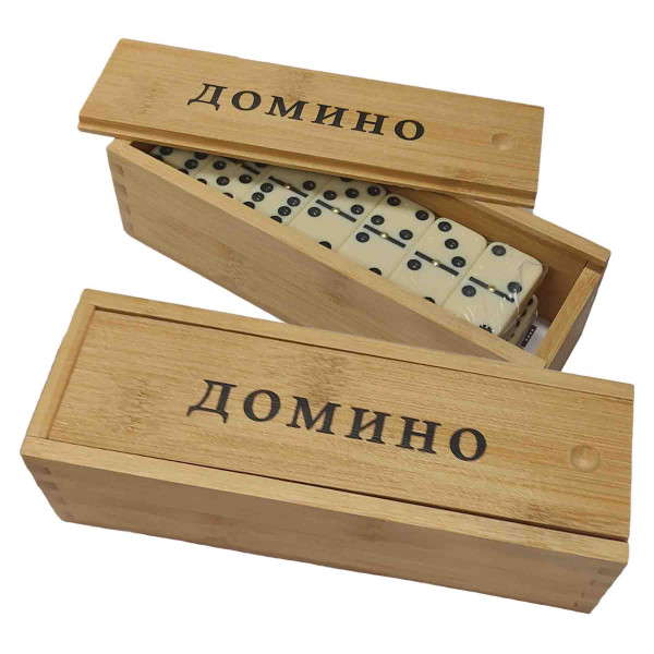 Brettspiel "Domino" in Holzbox