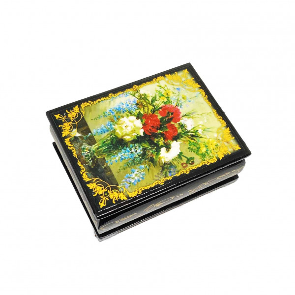 Souvenir Schatulle "Russische Motive", "Blumen", 10x8x4 cm