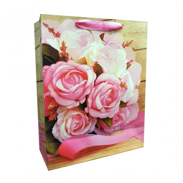 Geschenktasche "Rosen", M, 31x22 cm