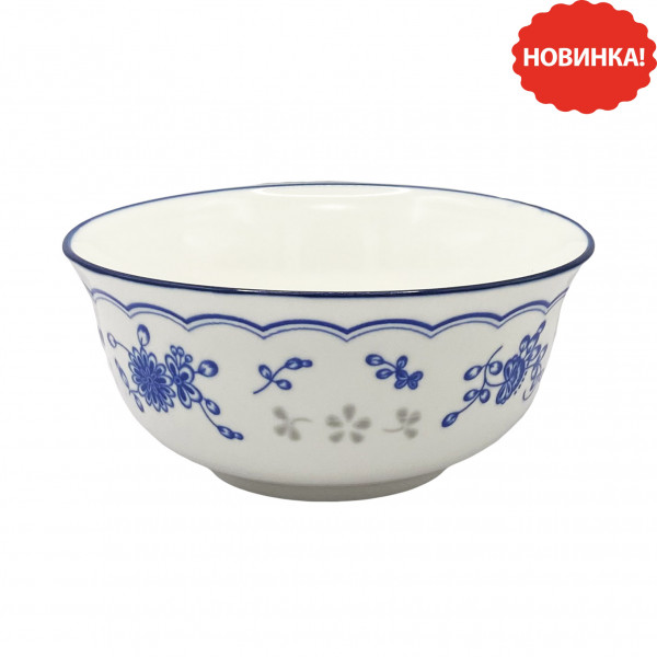 Фарфоровый салатник-пиала "Цветочный узор", Ø 15,8 x 6,8 cм, мл