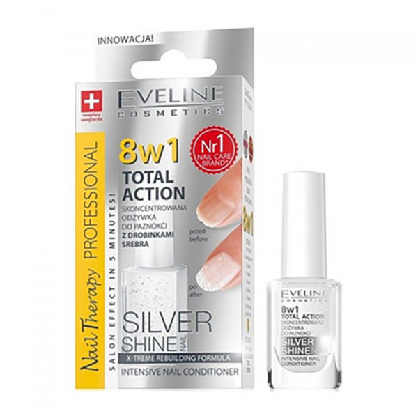 Eveline - Nagelpflege professionelle "Total action" 8 in 1, "Silver shine"