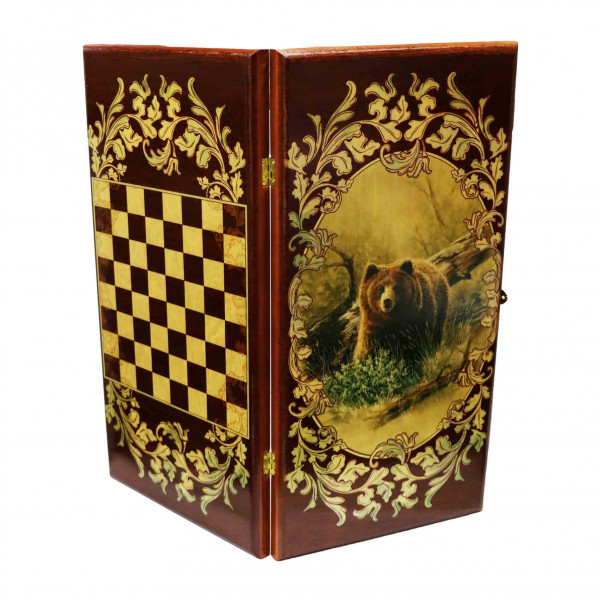 Backgammon "Bär", aus Holz, 400x200 mm