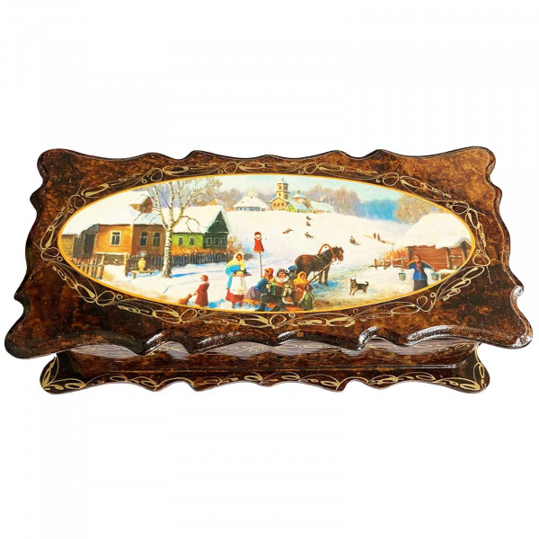 Souvenir Schatulle "Igolkа", Russische Landschaft, 25х12x6 cm