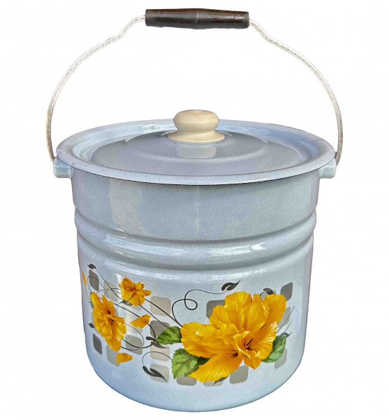 Eimer mit Deckel (Zylinder), 12,0 L, "Grejsy", Granit