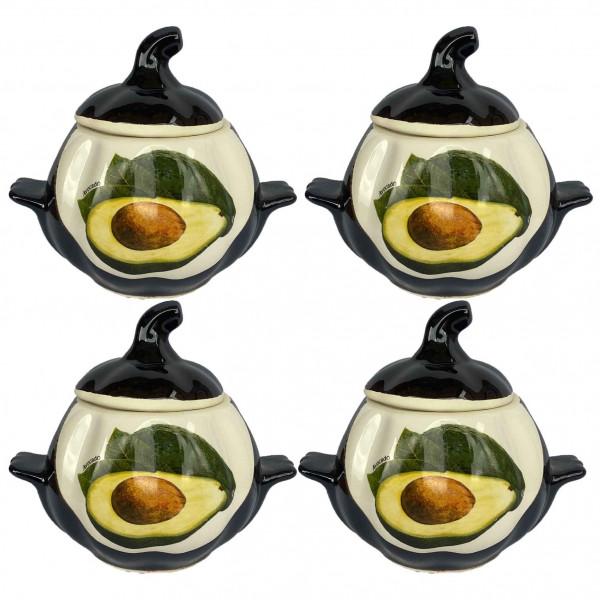 Keramiktopf "Avocado" mit Griffen, 750 ml, Set aus 4 St.