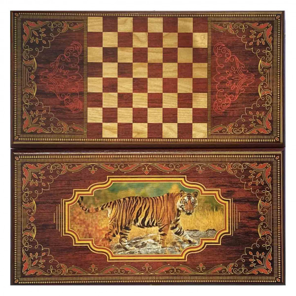 Backgammon "Tiger", aus Holz, 400x400 mm