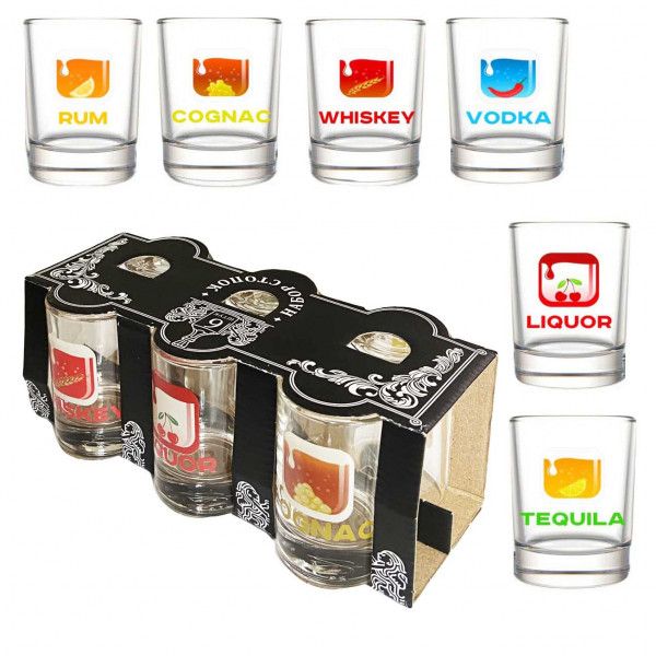 "Декостек" - Набор стопок 6 шт. "IDrink" циллиндричецкие, 50 мл