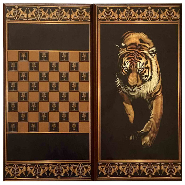 Backgammon "Tiger", aus Holz, 500x500 mm