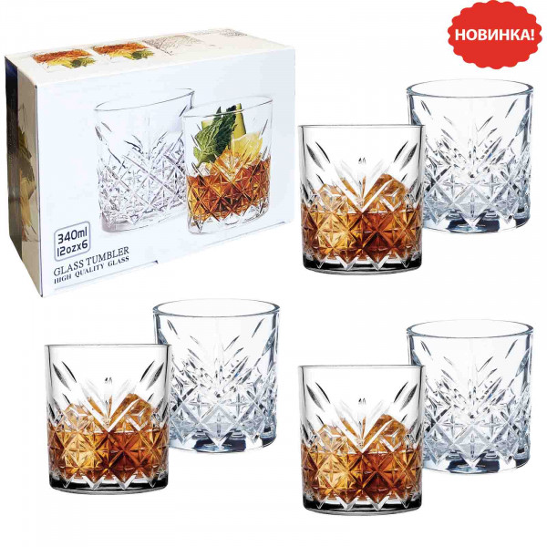 Set aus 6 Gläsern, "Whiskygläser" 340 ml (BM5411BLC)