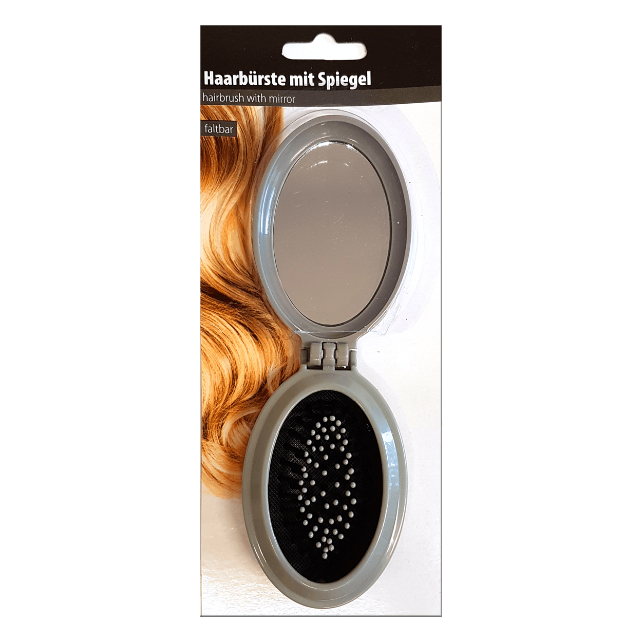 Haarbürste mit Spiegel Wickler, Kämme etc HAARPFLEGE Unkuri