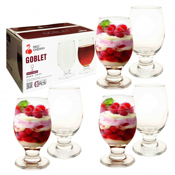 Set aus 6 Gläsern, "Dessertglas Goblet", 330 ml (G3057-30)