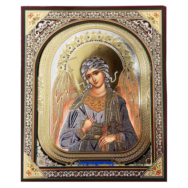 Ikone (Holz), in Kartonbox, "Angel Hranitel", 15x18 cm