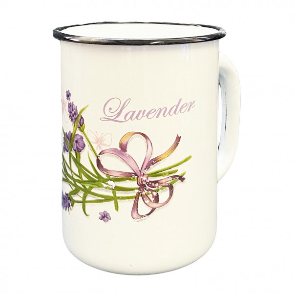 Becher, emailliert "Lavender Blumenstrauß", 1,5 L