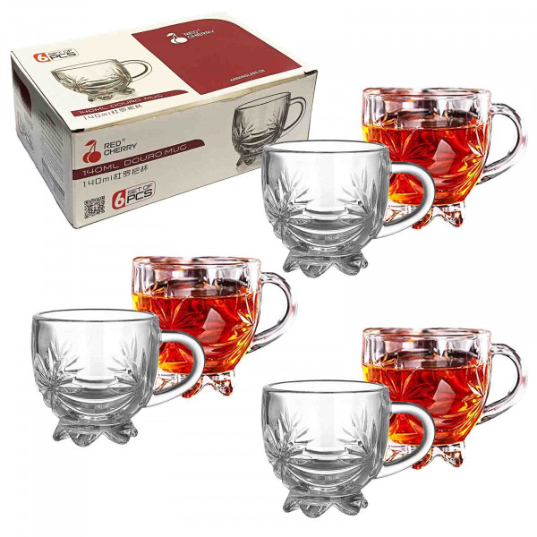 "Rad Cherry" набор из 6 стеклянных чашек, 140 ml (ZB043F)