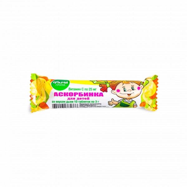 Vitamin C (Ascorbinsäure) Bonbons, "Melone", 10 Tab.