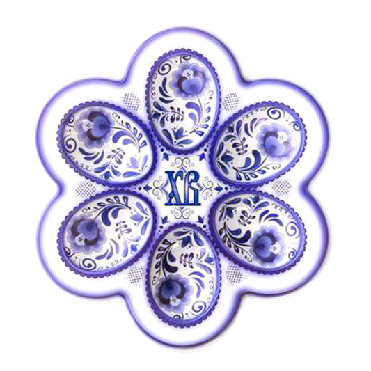 Tablett für 6 Ostereier "Gzhel XB", D 21 сm