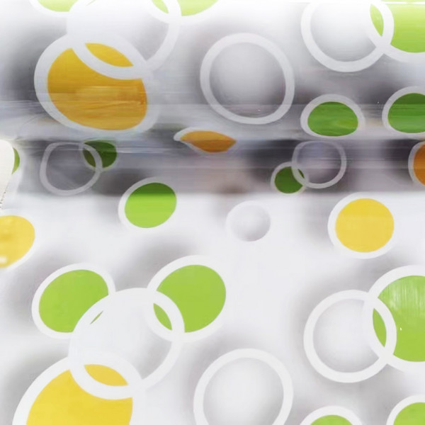 Tischdecke PVC "3D", Grüne und gelbe Kreise, 100cm/15m